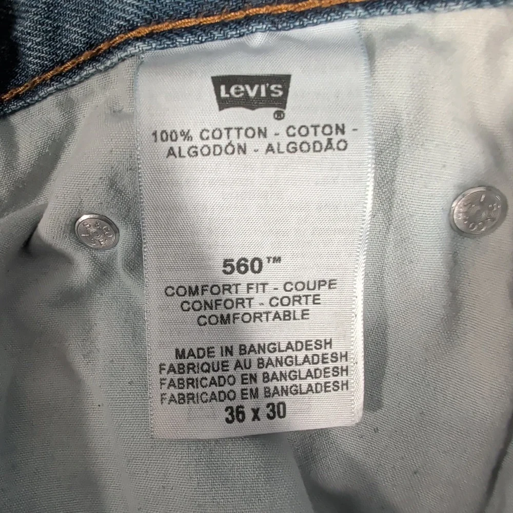 Levi's 560 Jeans Men 36x30 Blue Comfort Fit Tapered Leg Denim Casual Classic